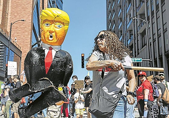 Manifestantes en Chicago contra las medidas de Trump.