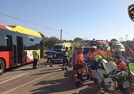 Accidente en Palma de Mallorca el pasado 30 de agosto con nueve heridos al colisionar un autobús, una furgoneta y un coche.