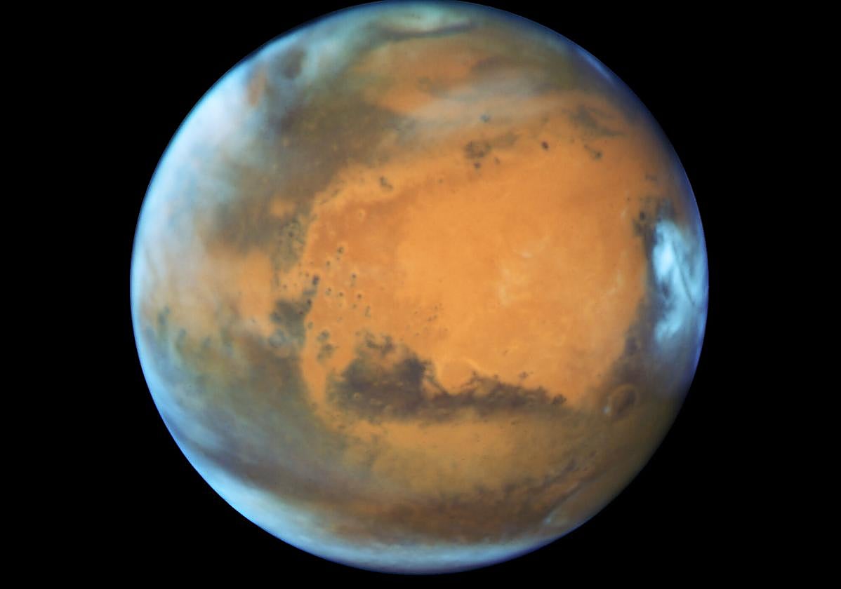 Imagen de Marte obtenida por el telescopio espacial Hubble.