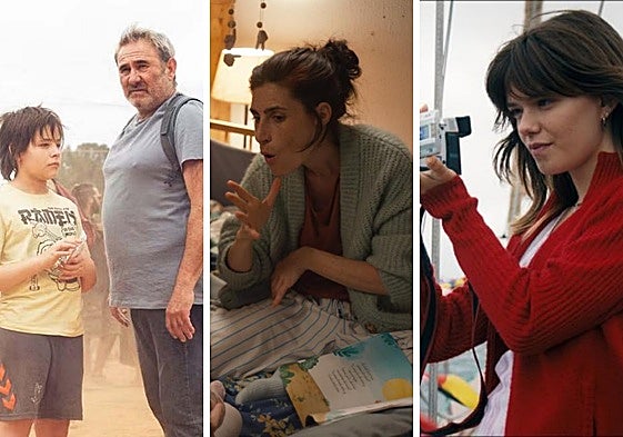 Tres fotogramas de 'Sirât', 'Sorda' y 'Romería'.