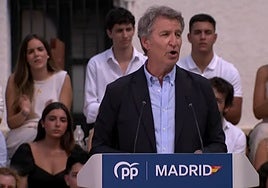 Feijóo en el acto de este viernes en Arganda