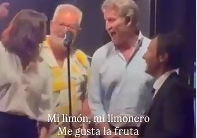 Imagen de la grabación compartida por Feijóo