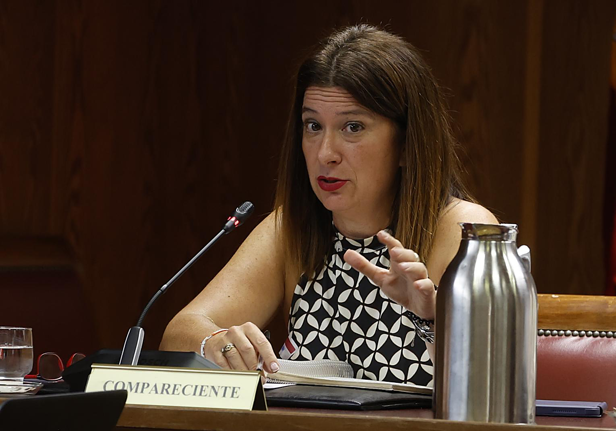 Leire Díez en la comparecencia de este lunes en el Senado