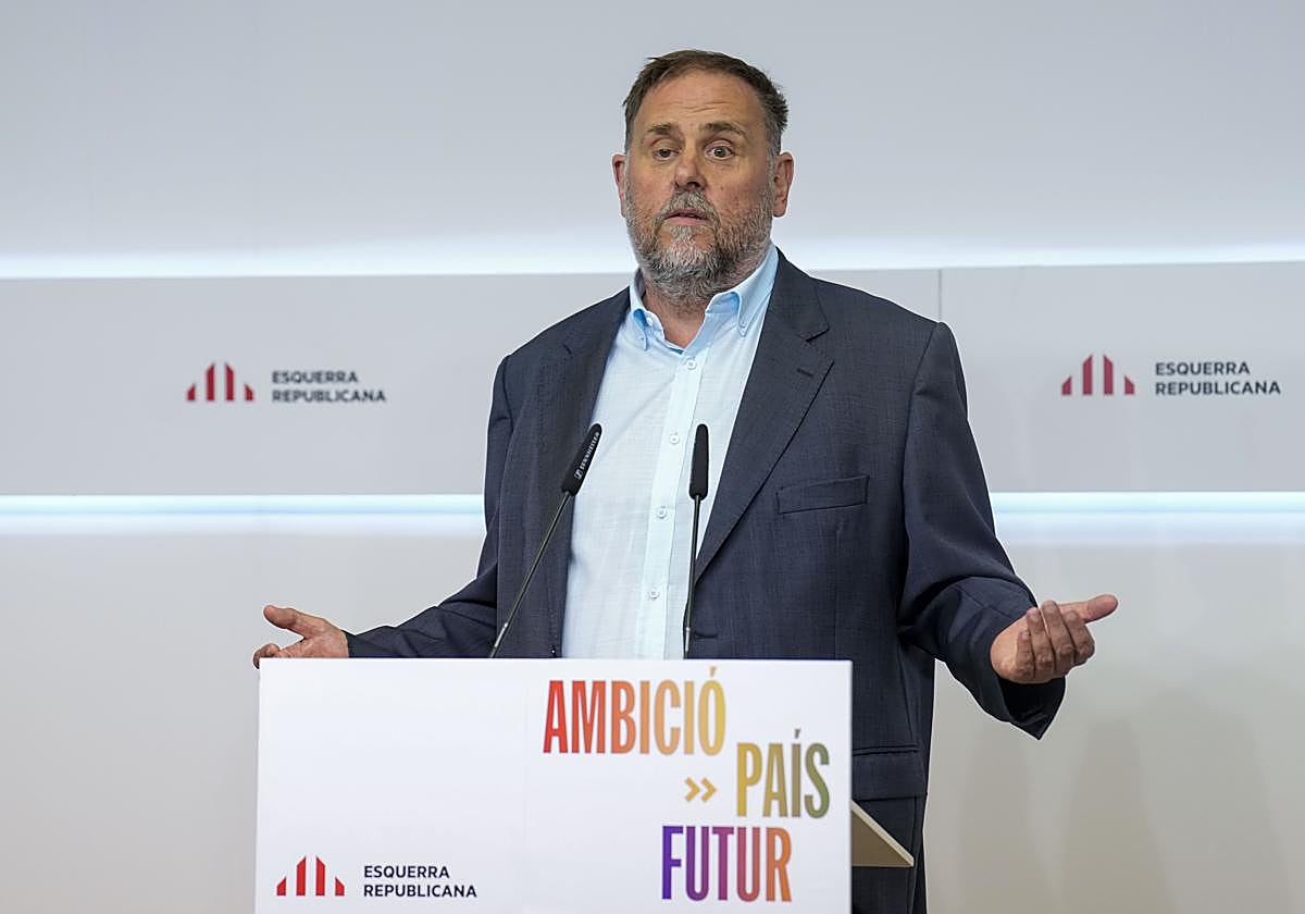 Oriol Junqueras, comparece en el acto de inicio político de ERC.