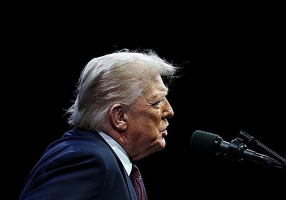 Donald Trump durante su intervención este lunes en el Museo de la Biblia, en Washington DC.