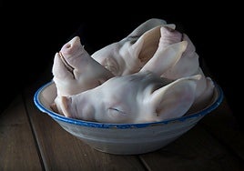 Imagen de archivo de cabezas de cerdo.