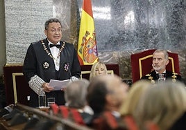 El fiscal general del Estado ante el Rey en la apertura solemne del año judicial este septiembre