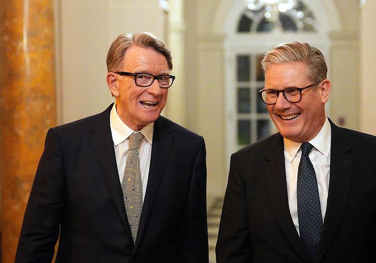 Mandelson (izquierda) y Starmer, en su última foto juntos durante una visita del primer ministro a Washington.