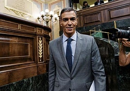 El presidente del Gobierno, Pedro Sánchez, este miércoles en el Congreso.