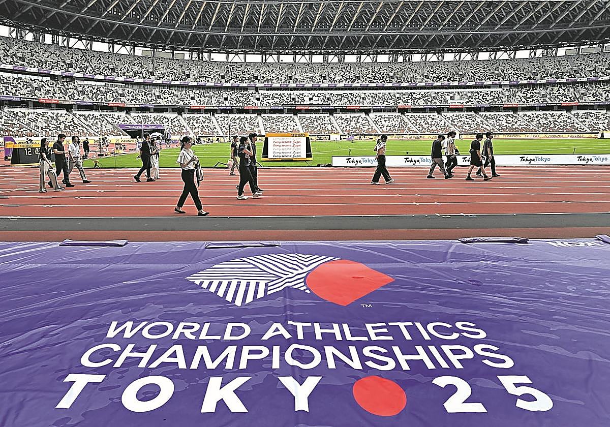 El Olímpico de Tokio, preparado para el Mundial de atletismo.