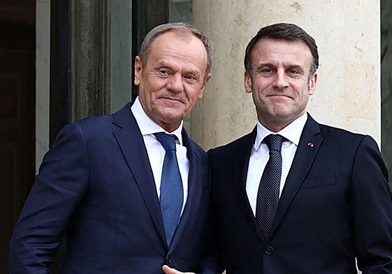 Donald Tusk y Emmanuel Macron en un encuentro en París el año pasado.