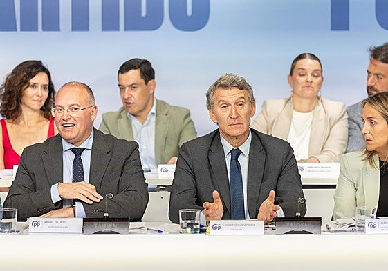Alberto Núñez Feijóo preside la Junta Directiva Nacional del PP.