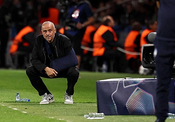 Luis Enrique durante su partido contra el Atalanta.