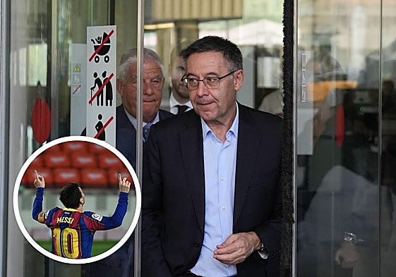 Josep Maria Bartomeu a la salida de la Ciudad de la Justicia.