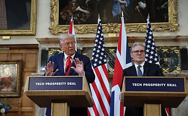 Donald Trump y Keir Starmer han comparecido este jueves juntos durante la visita del primero al Reino Unido.