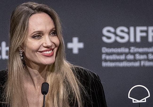 Angelina Jolie en la rueda de prensa.