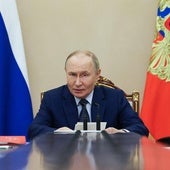 El presidente ruso, Vladímir Putin. durante una reunión este lunes en Moscú.