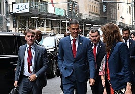 El presidente del Gobierno, Pedro Sánchez, en Nueva York.