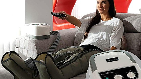 Alivio profesional para piernas cansadas con este dispositivo de presoterapia para casa