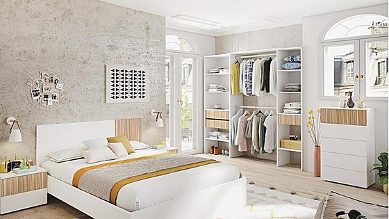 Optimiza tu dormitorio con estilo y funcionalidad con este armario vestidor abierto