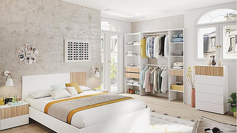 Optimiza tu dormitorio con estilo y funcionalidad con este armario vestidor abierto