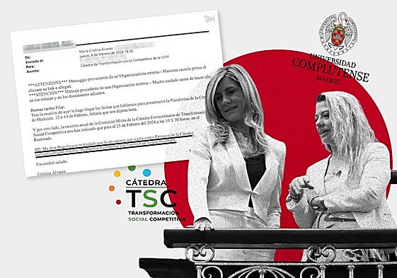 Begoña Gómez y Cristina Álvarez en la tribuna del Congreso de los Diputados.