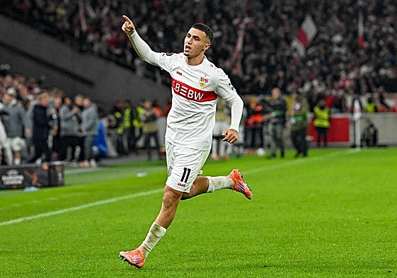 Bilal El Khannouss celebra su gol al Celta.