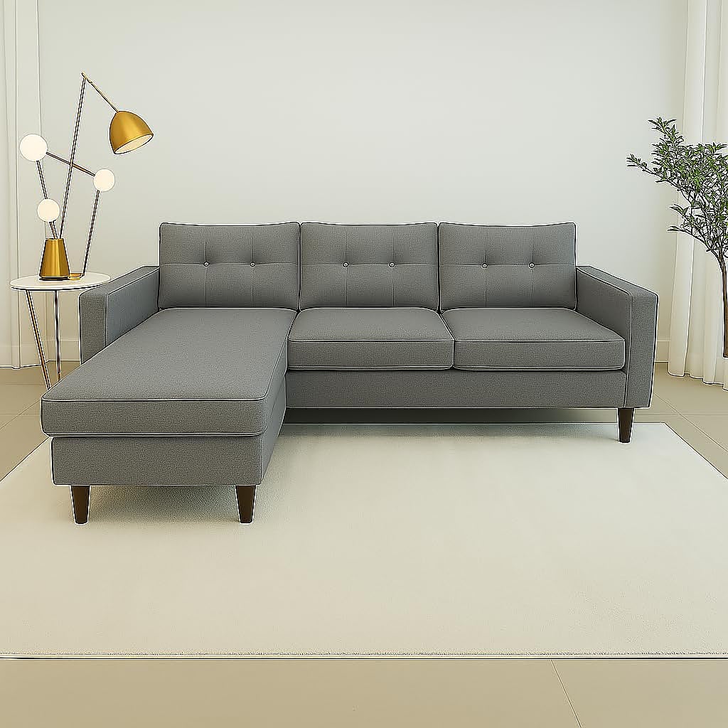 Bueno, bonito y barato: así es este sofá chaiselongue de tres plazas