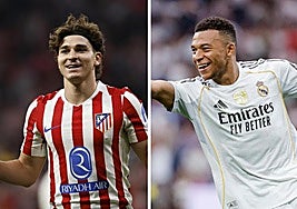 Julilán Álvarez y Kylian Mbappe.