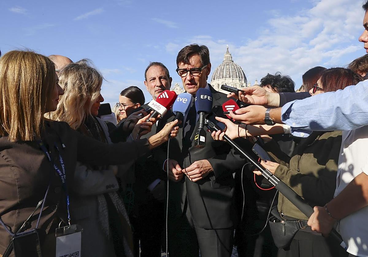 Salvador Illa, president de la Generalitat, tras su audiencia privada con el papa