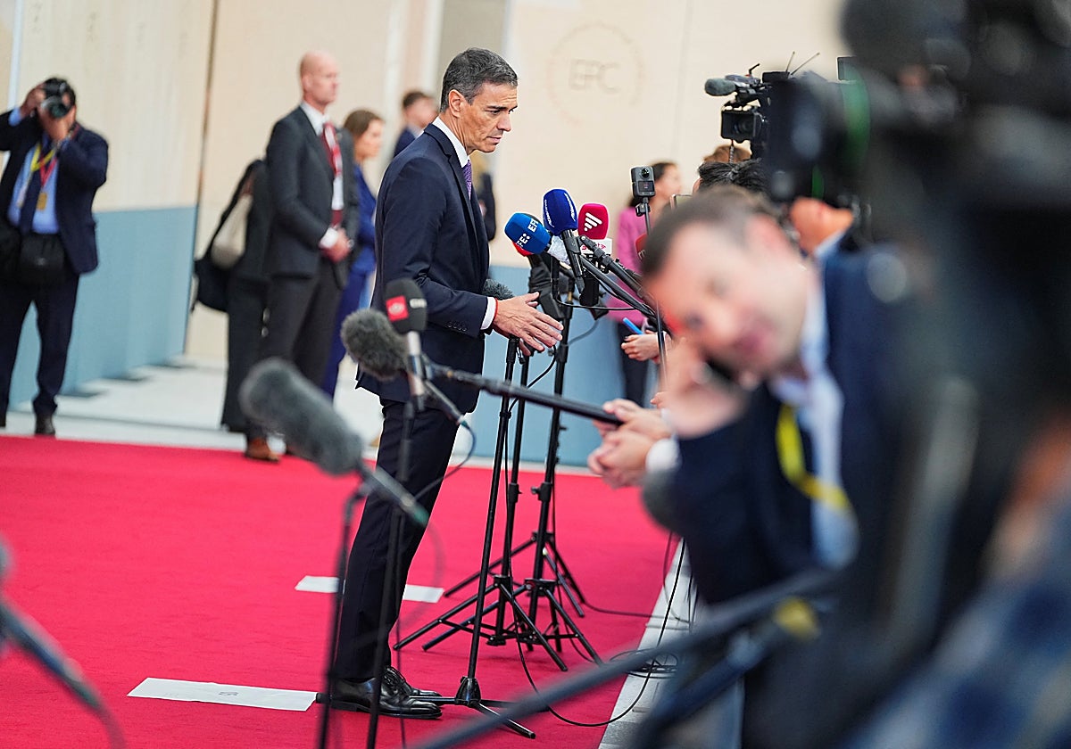 El presidente del Gobierno, Pedro Sánchez, este jueves en Copenhague, donde participó en una reunión de la Comunidad Política Europea