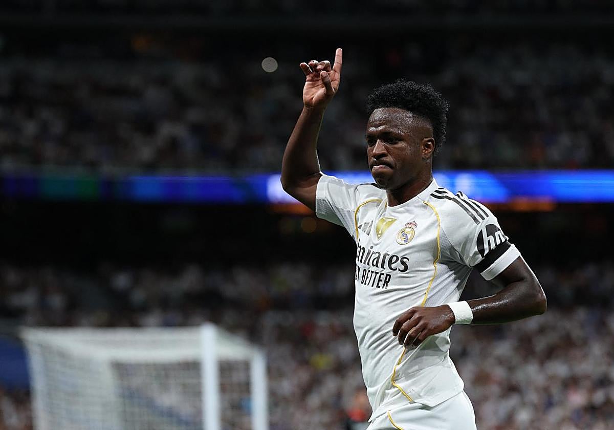 Vinicius celebra uno de sus tantos ante el Villareal.