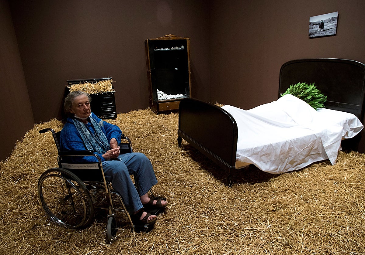 Fina Miralles, at one of her recent exhibitions.