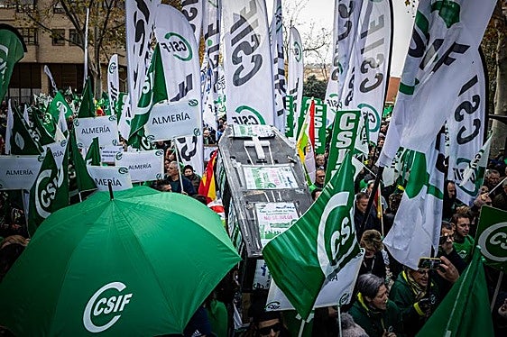 Manifestación de funcionarios.