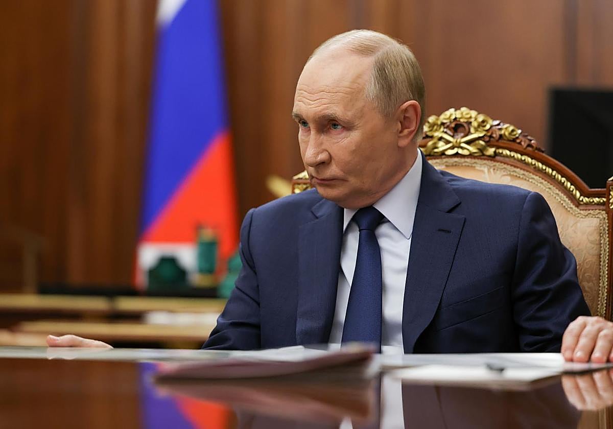 El presidente ruso, Vladímir Putin, en una reunión en el Kremlin.