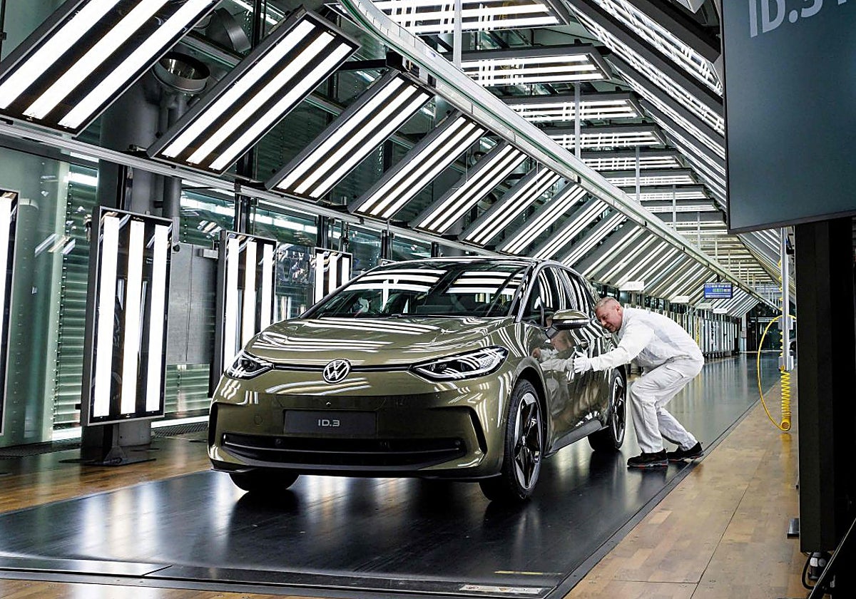 The defunct assembly line of the Volkswagen ID.3 in Dresden, Germany.