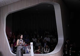 La presidenta de la Comunidad de Madrid, Isabel Díaz Ayuso, durante el Foro Líderes con Propósito.