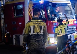 Los bomberos, en el lugar de los hechos.