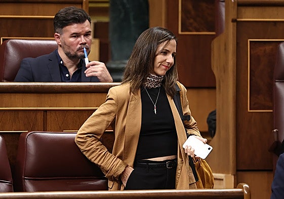 La líder de Podemos, Ione Belarra, este miércoles en el pleno del Congreso.