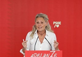 La portavoz de la Ejecutiva del PSOE, Montse Mínguez, este jueves.