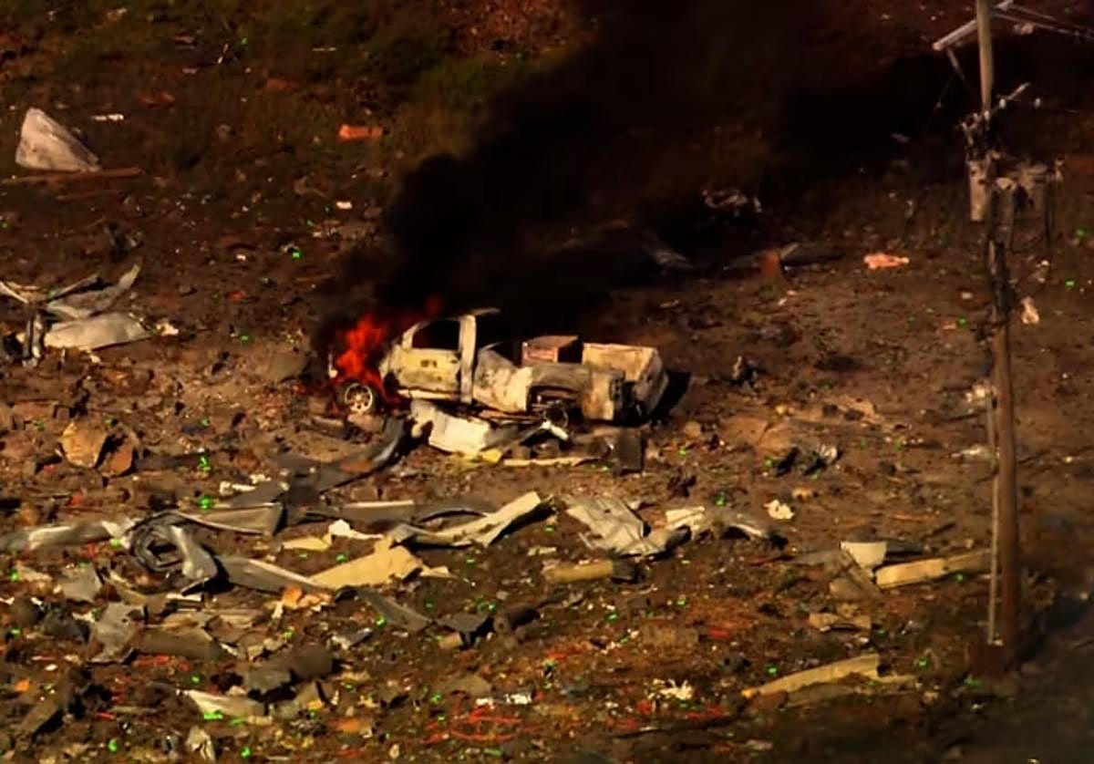 Imagen aérea del lugar de la explosión.