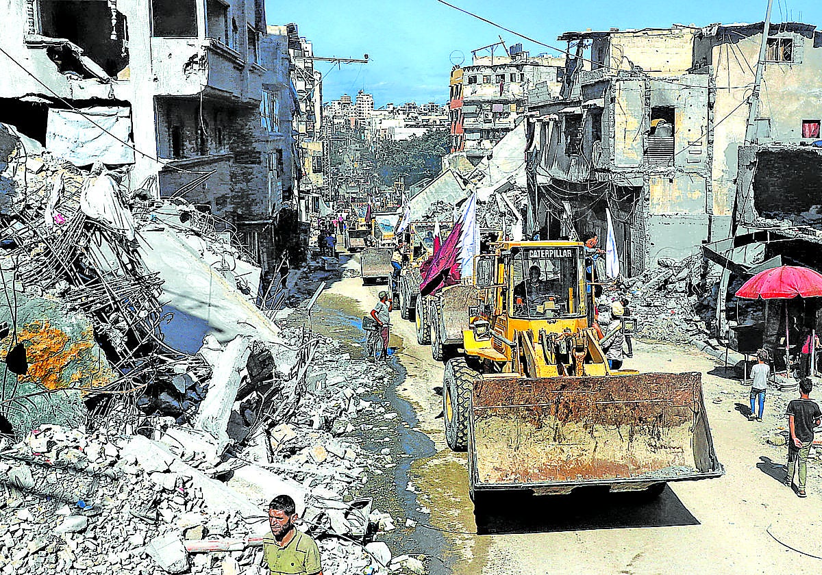 Comienzan los trabajas de desescombro en Gaza.