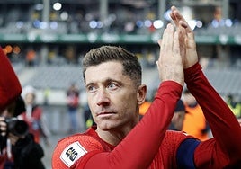 Robert Lewandowski, durante un partido con Polonia.