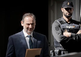 El exministro de Transportes José Luis Ábalos, a su salida del Tribunal Supremo.