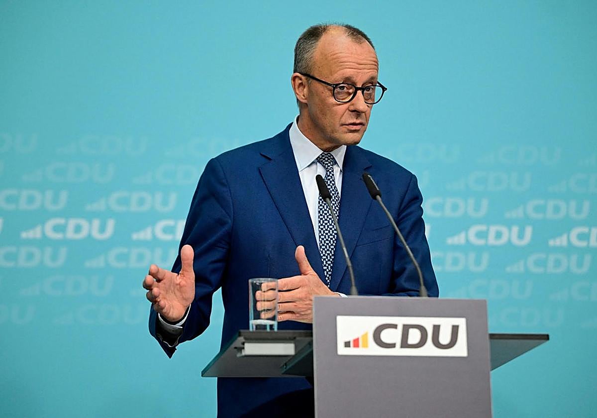 El canciller alemán, Friedrich Merz, en una rueda de prensa en Berlín.