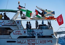 Barco integrante de la Flotilla de Gaza.