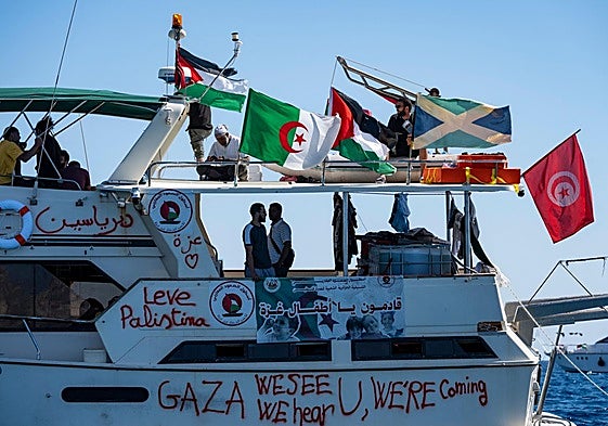 Barco integrante de la Flotilla de Gaza.