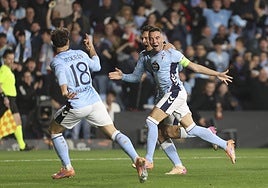 Iago Aspas celebra su gol al Niza.