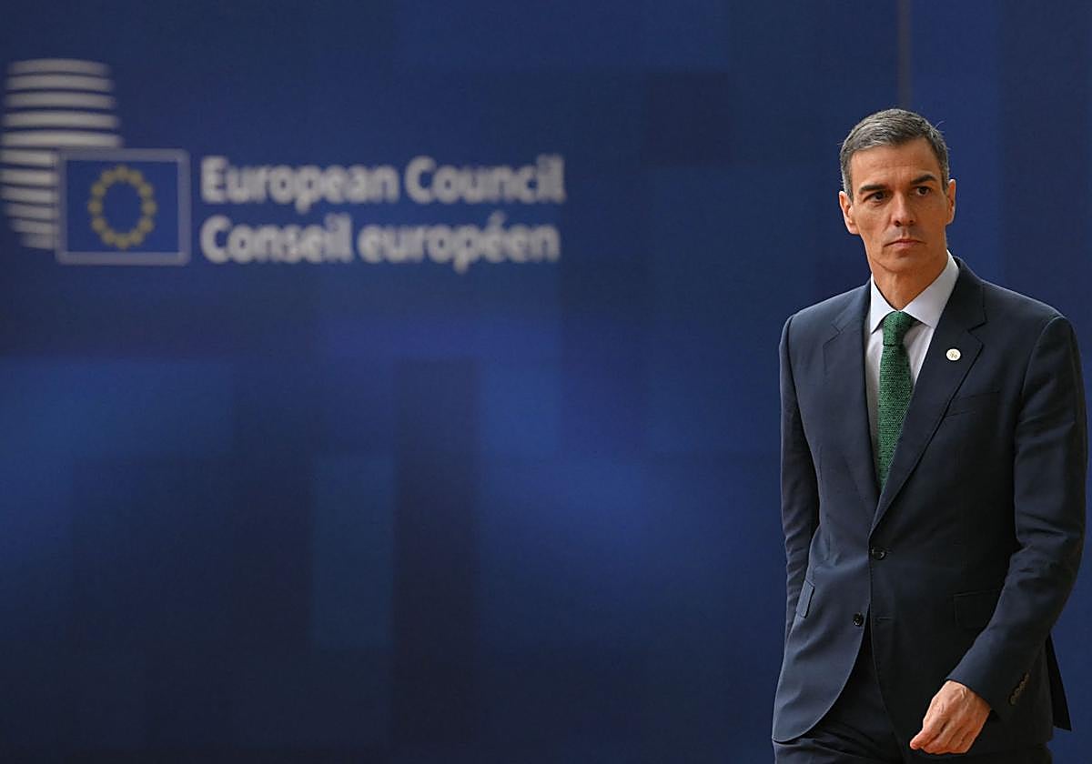 Pdro Sánchez en el Consejo Europeo, en Bruselas.