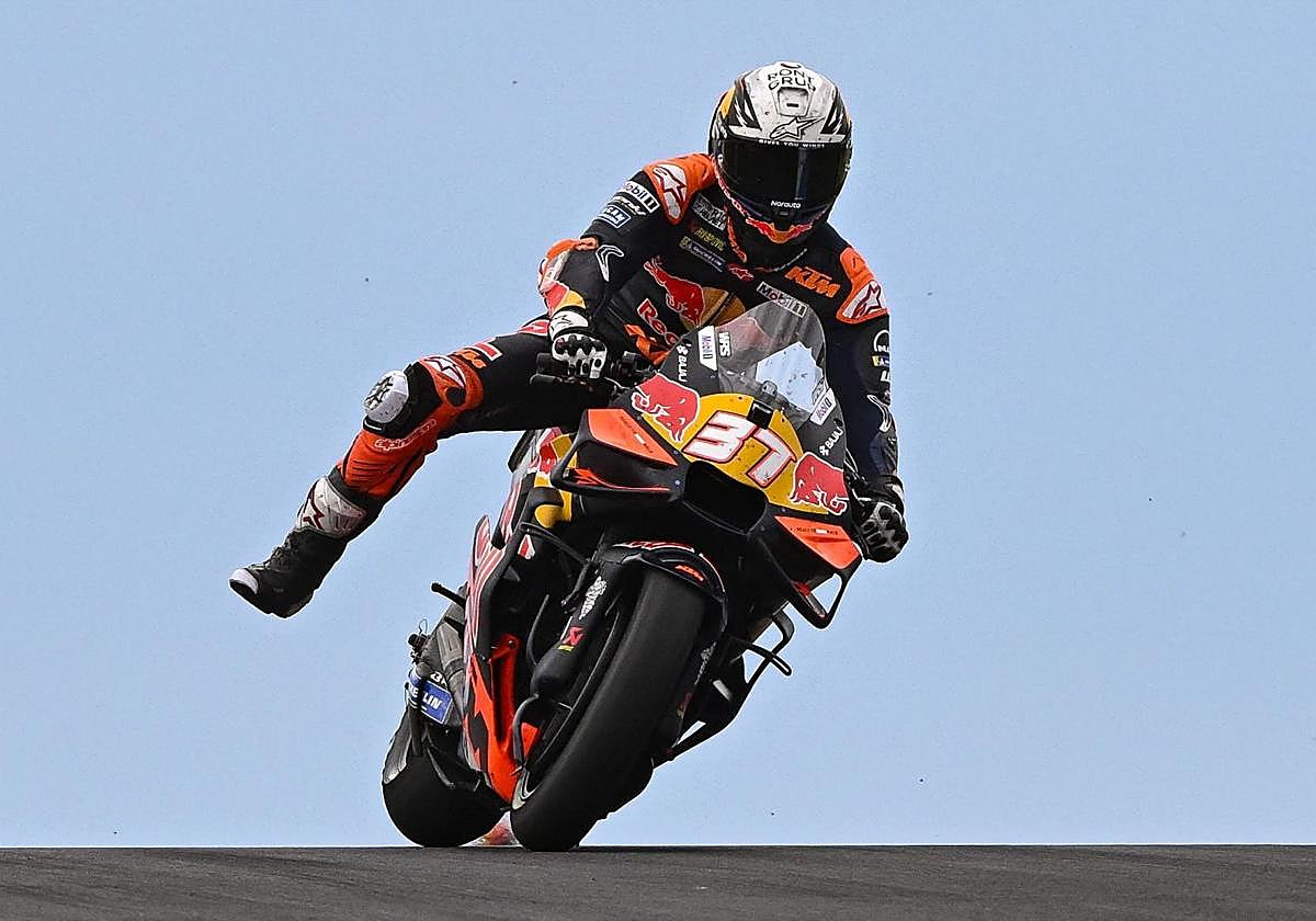 Pedro Acosta during today's practice sessions